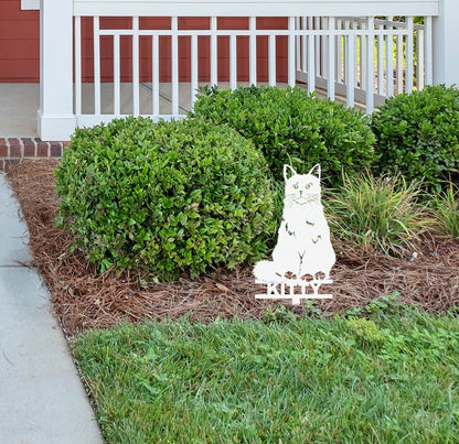 Custom Maine Coon Cat Memorial Stake Sign,Pet Grave Markers Sign, Metal Sign With Stake,Pet Loss Gift,Sympathy Sign, Remembrance Stake