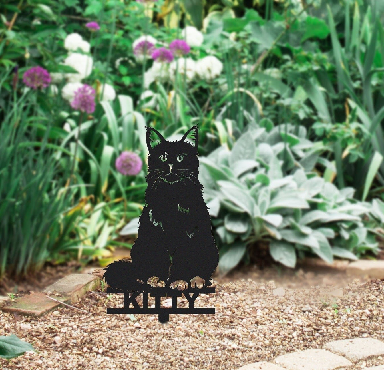 Custom Maine Coon Cat Memorial Stake Sign,Pet Grave Markers Sign, Metal Sign With Stake,Pet Loss Gift,Sympathy Sign, Remembrance Stake