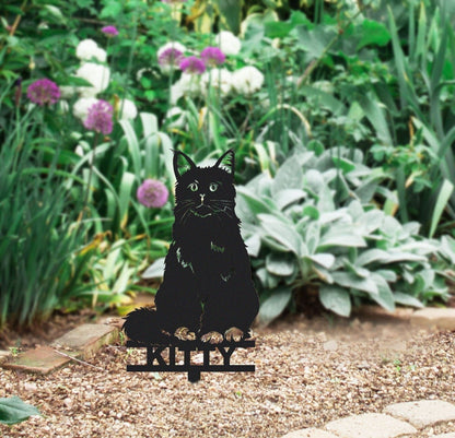 Custom Maine Coon Cat Memorial Stake Sign,Pet Grave Markers Sign, Metal Sign With Stake,Pet Loss Gift,Sympathy Sign, Remembrance Stake