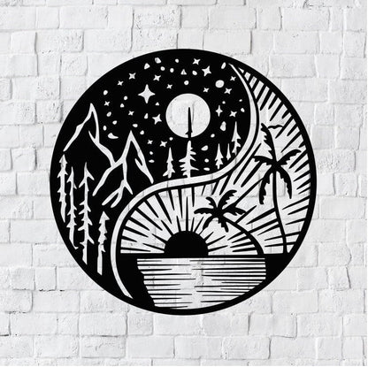 Yin & Yang Metal Art / Day and Night Metal Art / Metal Wall Art / Yin Yang Sign / Outdoor Home Decor / Custom Wall Art Decor
