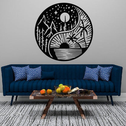 Yin & Yang Metal Art / Day and Night Metal Art / Metal Wall Art / Yin Yang Sign / Outdoor Home Decor / Custom Wall Art Decor