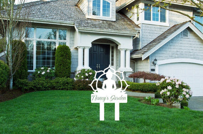 Personalized Yoga Garden Stake Metal Sign, Namaste Stake Metal Sign, Garden Sign, Flower Garden Sign, Garden Name Metal Sign