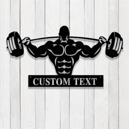 Custom Gym Sign With Lights,Powerlifting Sport Metal Wall Art,Personalized Fitness Room Sign,Powerlifting Home Decor,Gym Metal Wall Decor