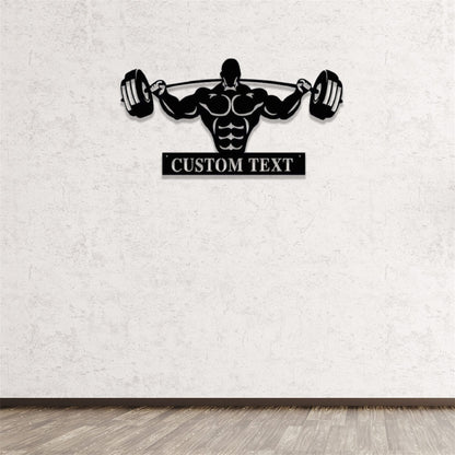Custom Gym Sign With Lights,Powerlifting Sport Metal Wall Art,Personalized Fitness Room Sign,Powerlifting Home Decor,Gym Metal Wall Decor