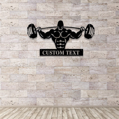 Custom Gym Sign With Lights,Powerlifting Sport Metal Wall Art,Personalized Fitness Room Sign,Powerlifting Home Decor,Gym Metal Wall Decor