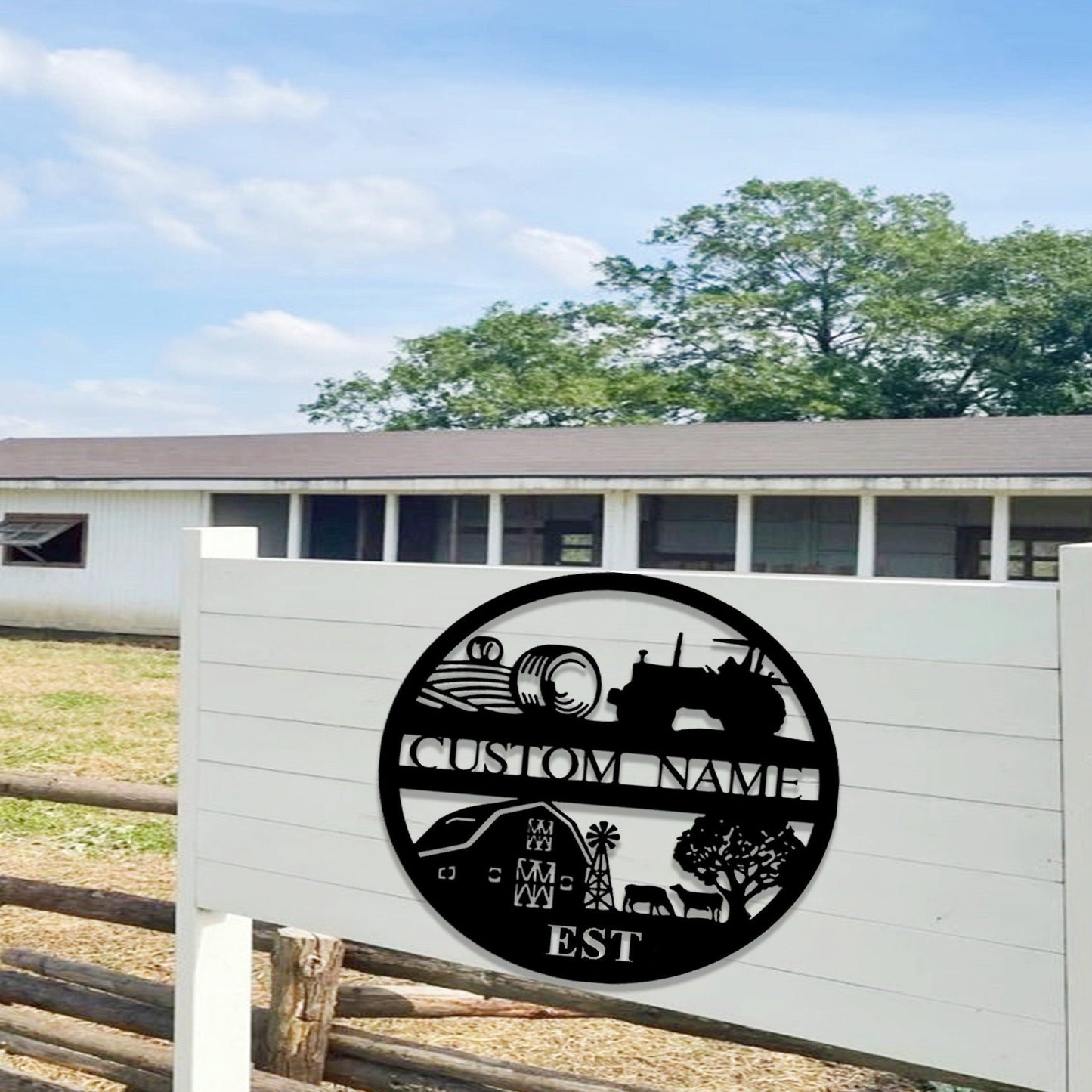 Custom Farm Metal Sign,Farm Entrance Tractor Sign,Personalized Farmhouse Sign,Metal Farmhouse Decor,Ranch Sign,Cabin Barn Decor,Farmer Gift