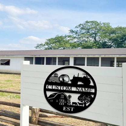 Custom Farm Metal Sign,Farm Entrance Tractor Sign,Personalized Farmhouse Sign,Metal Farmhouse Decor,Ranch Sign,Cabin Barn Decor,Farmer Gift
