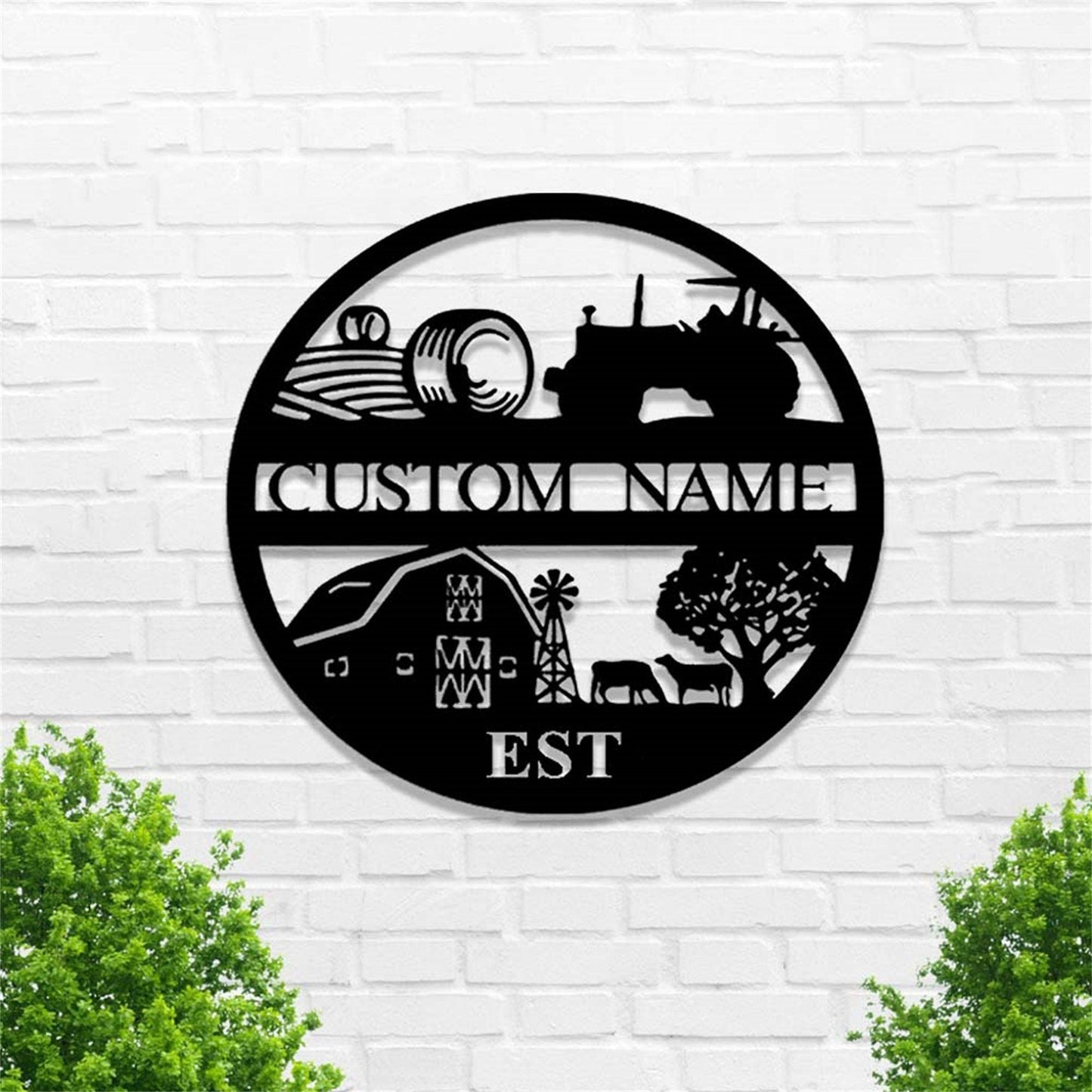 Custom Farm Metal Sign,Farm Entrance Tractor Sign,Personalized Farmhouse Sign,Metal Farmhouse Decor,Ranch Sign,Cabin Barn Decor,Farmer Gift