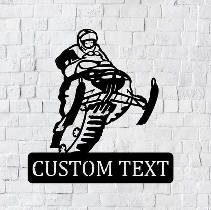 Personalized Metal Snowmobile Sign, Snowmobile Wall Decor, Metal Wall Decor, Snowmobiling Decor, Personalized Home Decor, Wall Art