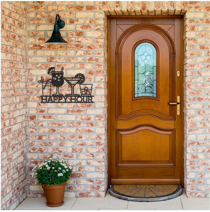 Personalized Happy Hour Sign, Bar Metal Sign, Custom Kitchen Metal Wall Art, Mimosa Bar Sign, Metal Sign For Bar, Housewarming Gift