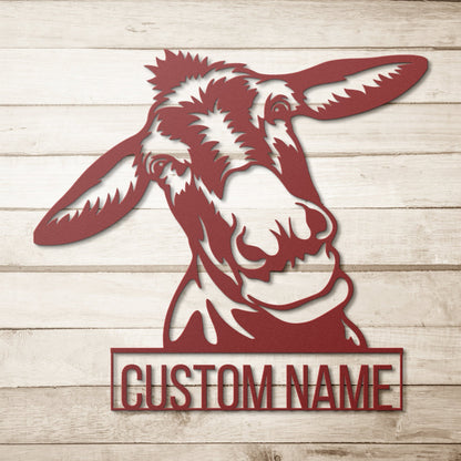 Custom Donkey Metal Sign, Donkey Lovers Gift, Farm Animals Wall Decor, Wall Hanging Metal Donkey Sign, Gift For Farms Owners