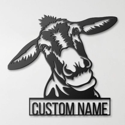Custom Donkey Metal Sign, Donkey Lovers Gift, Farm Animals Wall Decor, Wall Hanging Metal Donkey Sign, Gift For Farms Owners