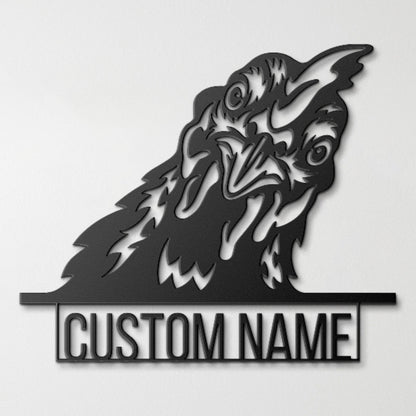 Custom Farm Hen Sign, Metal Wall Art, Hen Lovers Gift, Farm Animals Wall Decor, Wall Hanging Metal Hen Sign, Gift For Farms Owners