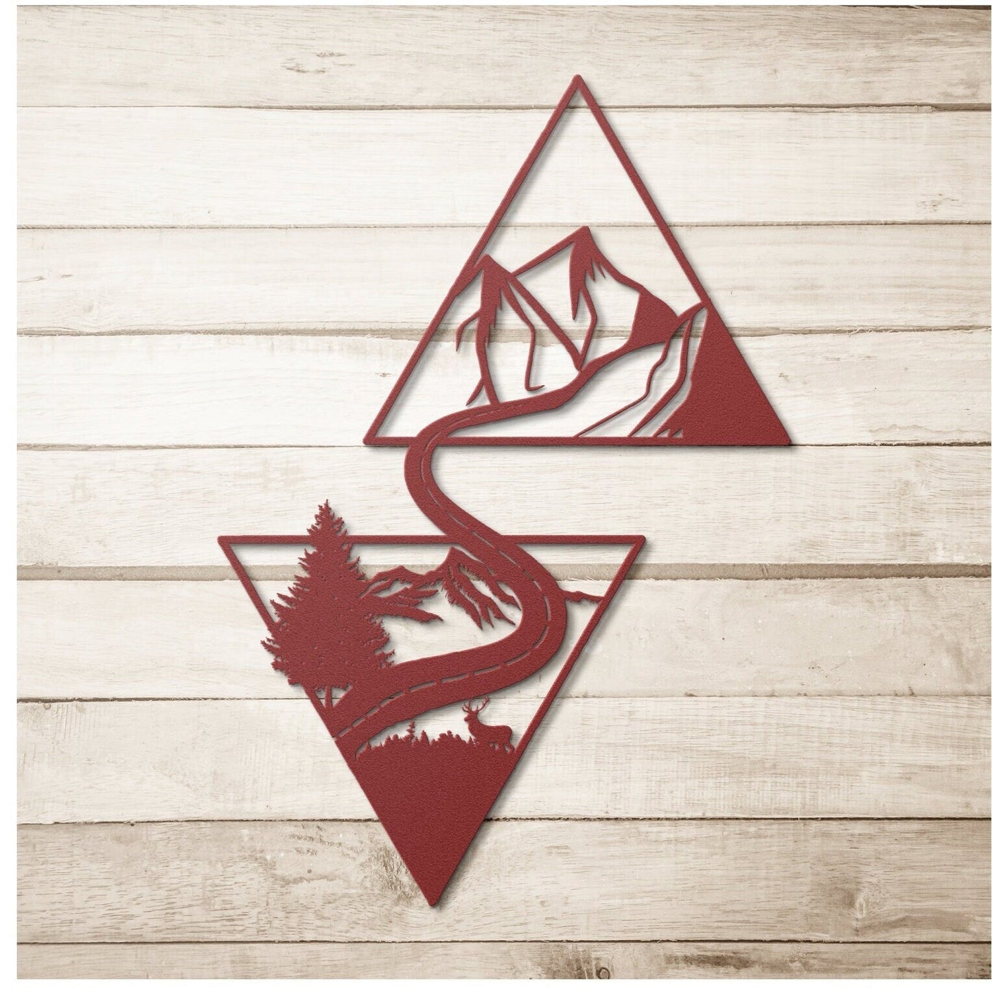 Geometric Mountain Metal Sign, Mountain Art Metal, Metal Mountain Wall Art, Mountain Triangle Metal Decor, Nature Metal Home Decor