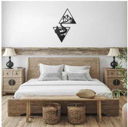 Geometric Mountain Metal Sign, Mountain Art Metal, Metal Mountain Wall Art, Mountain Triangle Metal Decor, Nature Metal Home Decor