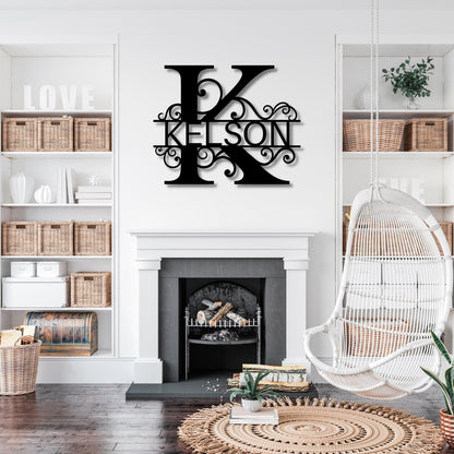 Personalized Family Name Metal Sign, Large Metal Wall Art,Metal Monogram Sign, Last Name Sign, Housewarming Gift, Custom Metal Name Sign