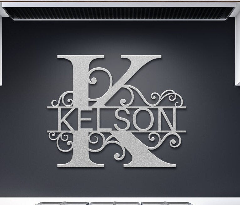 Personalized Family Name Metal Sign, Large Metal Wall Art,Metal Monogram Sign, Last Name Sign, Housewarming Gift, Custom Metal Name Sign
