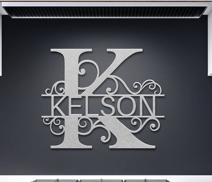 Personalized Family Name Metal Sign, Large Metal Wall Art,Metal Monogram Sign, Last Name Sign, Housewarming Gift, Custom Metal Name Sign