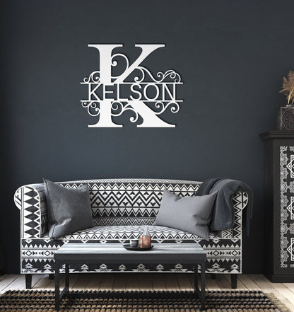 Personalized Family Name Metal Sign, Large Metal Wall Art,Metal Monogram Sign, Last Name Sign, Housewarming Gift, Custom Metal Name Sign