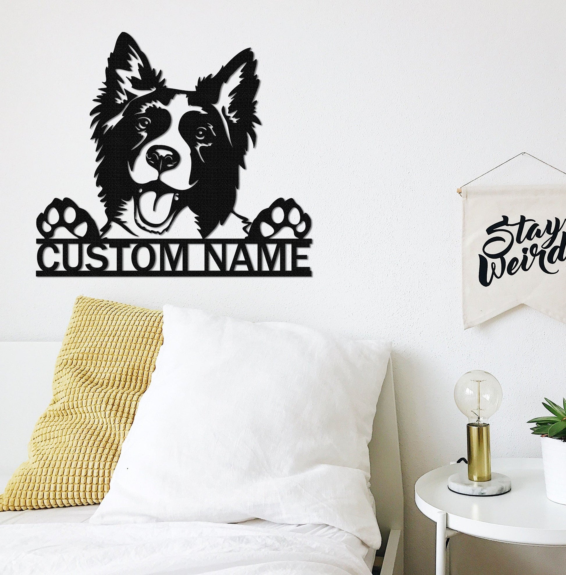 Custom Border Collie Metal Sign,Personalized Dog Name Sign,Dog House Decor,Pet Lover Gift,Dog mom sign,Pet Wall Art,Dog Monogram Sign