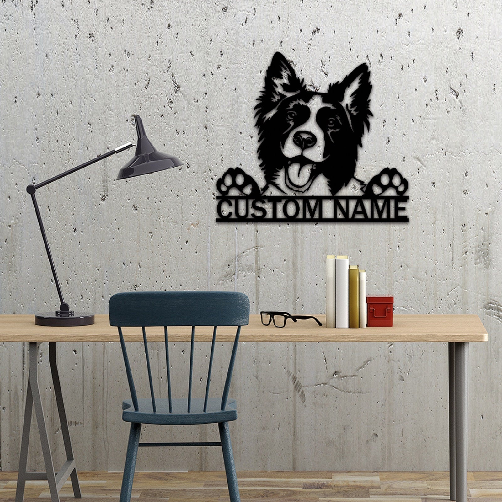 Custom Border Collie Metal Sign,Personalized Dog Name Sign,Dog House Decor,Pet Lover Gift,Dog mom sign,Pet Wall Art,Dog Monogram Sign