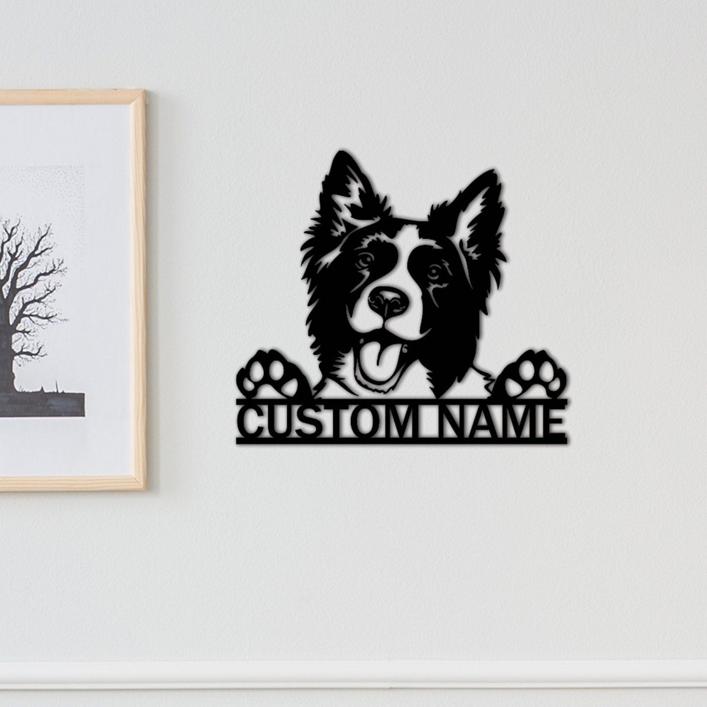 Custom Border Collie Metal Sign,Personalized Dog Name Sign,Dog House Decor,Pet Lover Gift,Dog mom sign,Pet Wall Art,Dog Monogram Sign