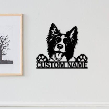Custom Border Collie Metal Sign,Personalized Dog Name Sign,Dog House Decor,Pet Lover Gift,Dog mom sign,Pet Wall Art,Dog Monogram Sign