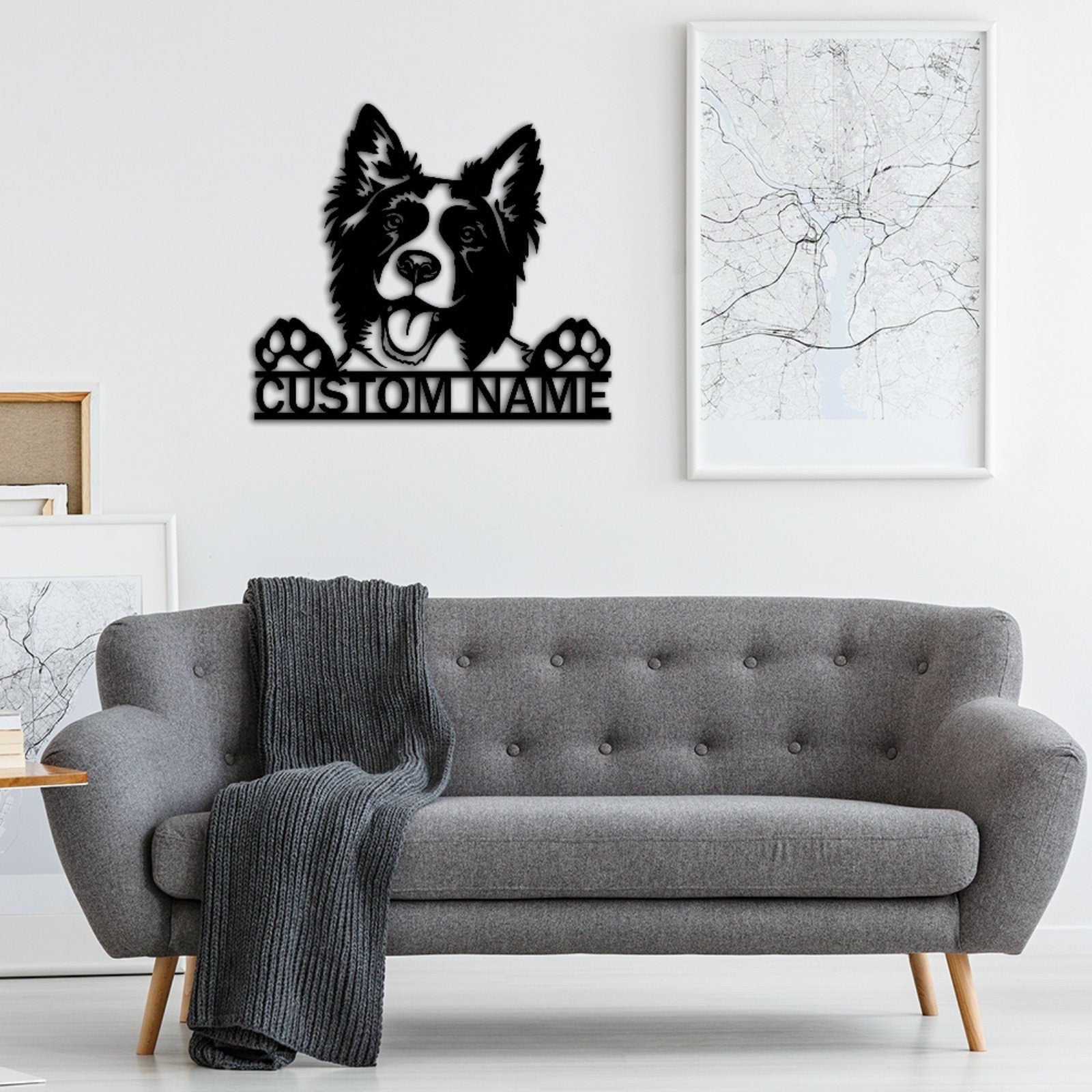 Custom Border Collie Metal Sign,Personalized Dog Name Sign,Dog House Decor,Pet Lover Gift,Dog mom sign,Pet Wall Art,Dog Monogram Sign