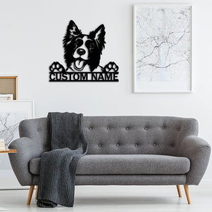 Custom Border Collie Metal Sign,Personalized Dog Name Sign,Dog House Decor,Pet Lover Gift,Dog mom sign,Pet Wall Art,Dog Monogram Sign