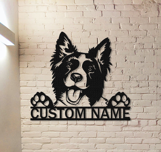 Custom Border Collie Metal Sign,Personalized Dog Name Sign,Dog House Decor,Pet Lover Gift,Dog mom sign,Pet Wall Art,Dog Monogram Sign