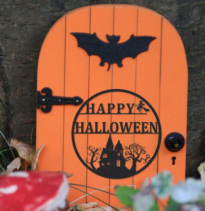 Custom Happy Halloween Sign,Witch Flying on a Broomstick Metal Sign,Halloween Gift,Halloween Decor,Haunted House Decor,Halloween Party Decor
