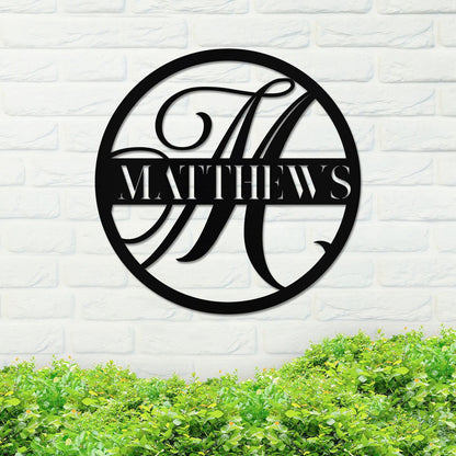 Metal Monogram Sign, Custom Metal Sign, Metal Name Sign, Personalized Gift, Personalized Sign, Housewarming Gift, Metal Wall Art, Metal Gift