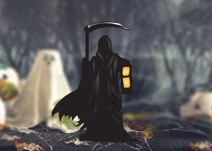 Metal Halloween Reaper Yard Sign, Halloween Lawn Sign, Metal Grim Reaper Sign, Halloween Decor Sign, Grim Reaper