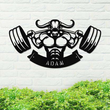 Metal Deadlifting Name Sign, Metal Man Cave Sign, Custom Gym Metal Sign, Metal Name Sign, Working Out Sign, Custom Name Sign