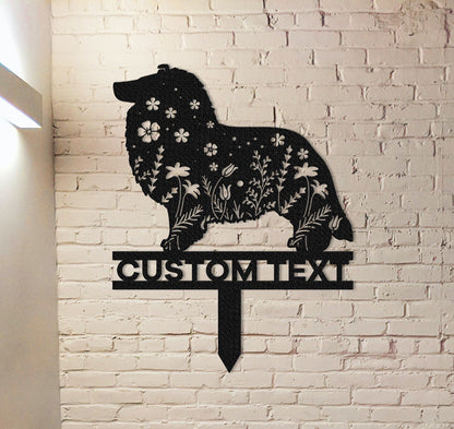 Custom Shetland Sheepdog Memorial Stake Sign,Pet Grave Markers Sign,Sheltie Metal Sign With Stake,Pet Loss Gift,Sympathy Remembrance Stake