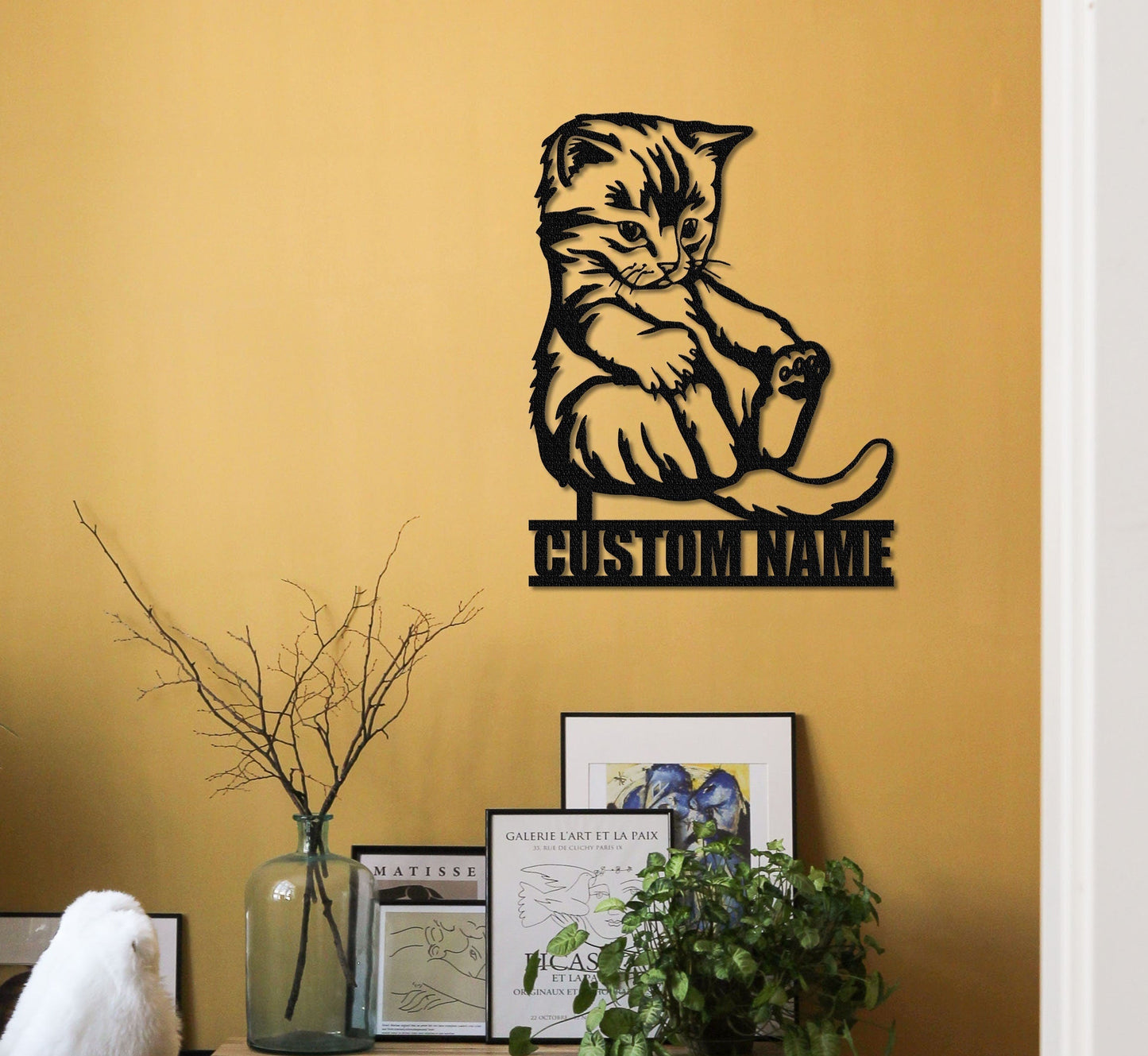 Custom Cat Metal Sign,Cat Wall Art,Personalized Cat Name Sign,Pet Lover Gift,Cat's Mom Sign,Cat Wall Decor,Indoor Decor,Room Decoration