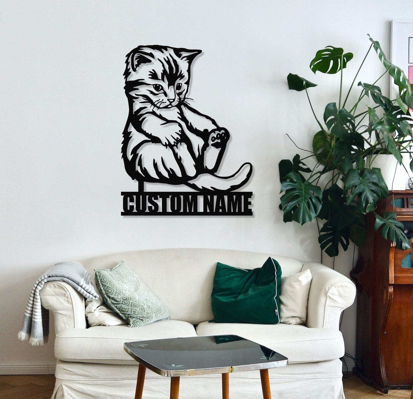 Custom Cat Metal Sign,Cat Wall Art,Personalized Cat Name Sign,Pet Lover Gift,Cat's Mom Sign,Cat Wall Decor,Indoor Decor,Room Decoration