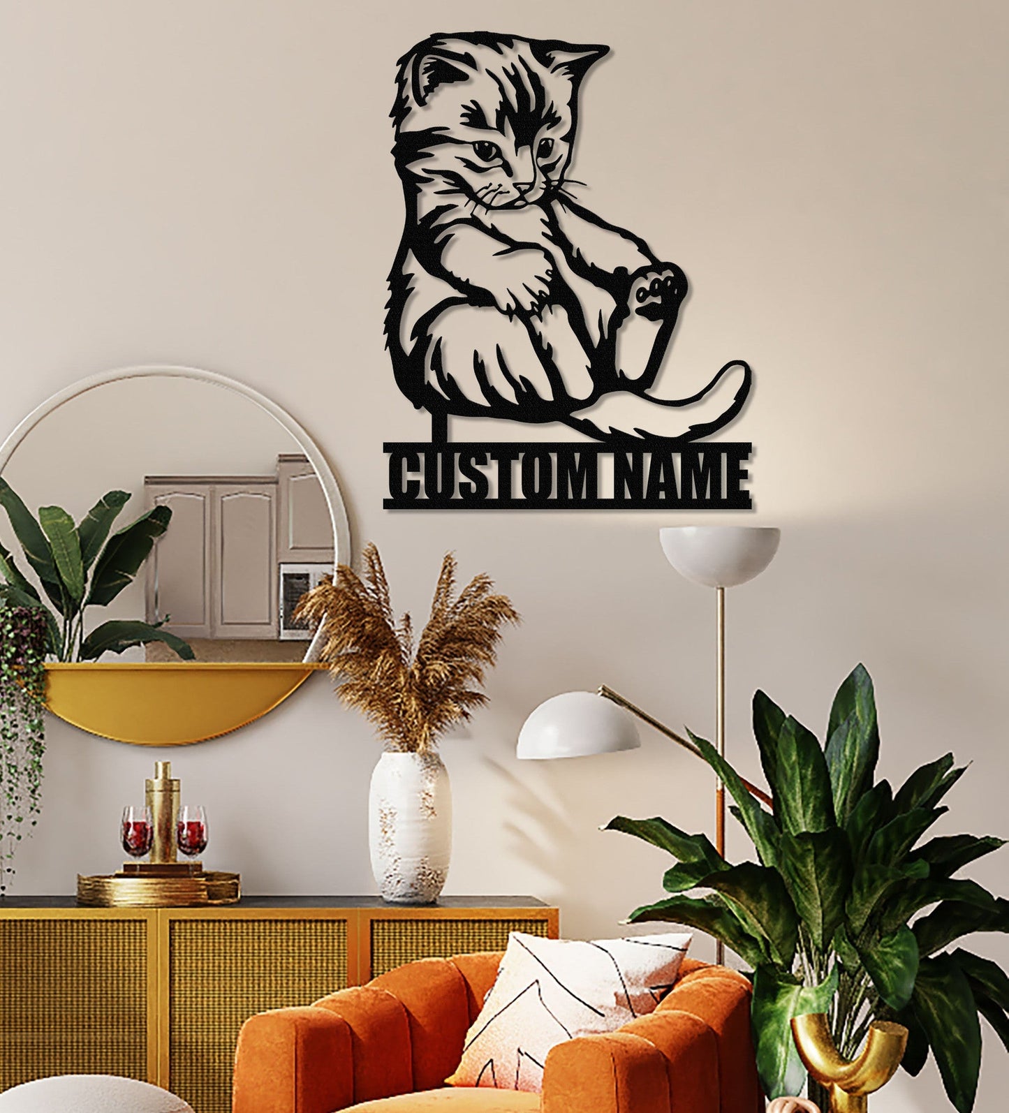 Custom Cat Metal Sign,Cat Wall Art,Personalized Cat Name Sign,Pet Lover Gift,Cat's Mom Sign,Cat Wall Decor,Indoor Decor,Room Decoration