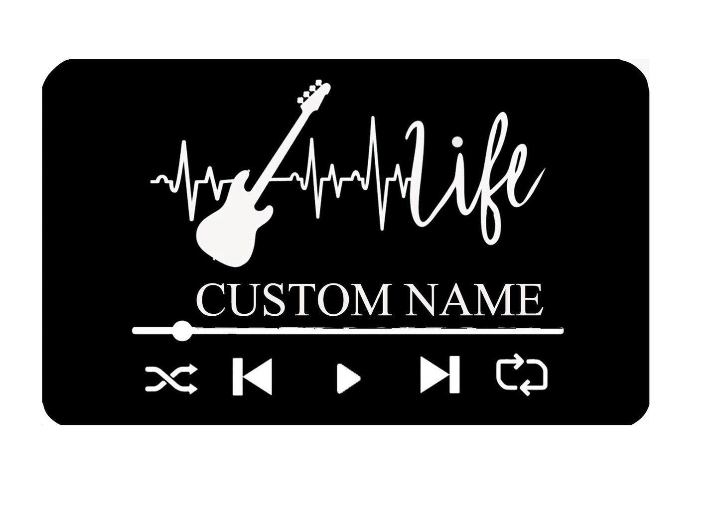 Custom Music Player Metal Sign,Guitar Wall Art,Guitar Decor,Guitar Wall Hanging For Music Room Decor,Guitar Studio Name Decor,Music is Life