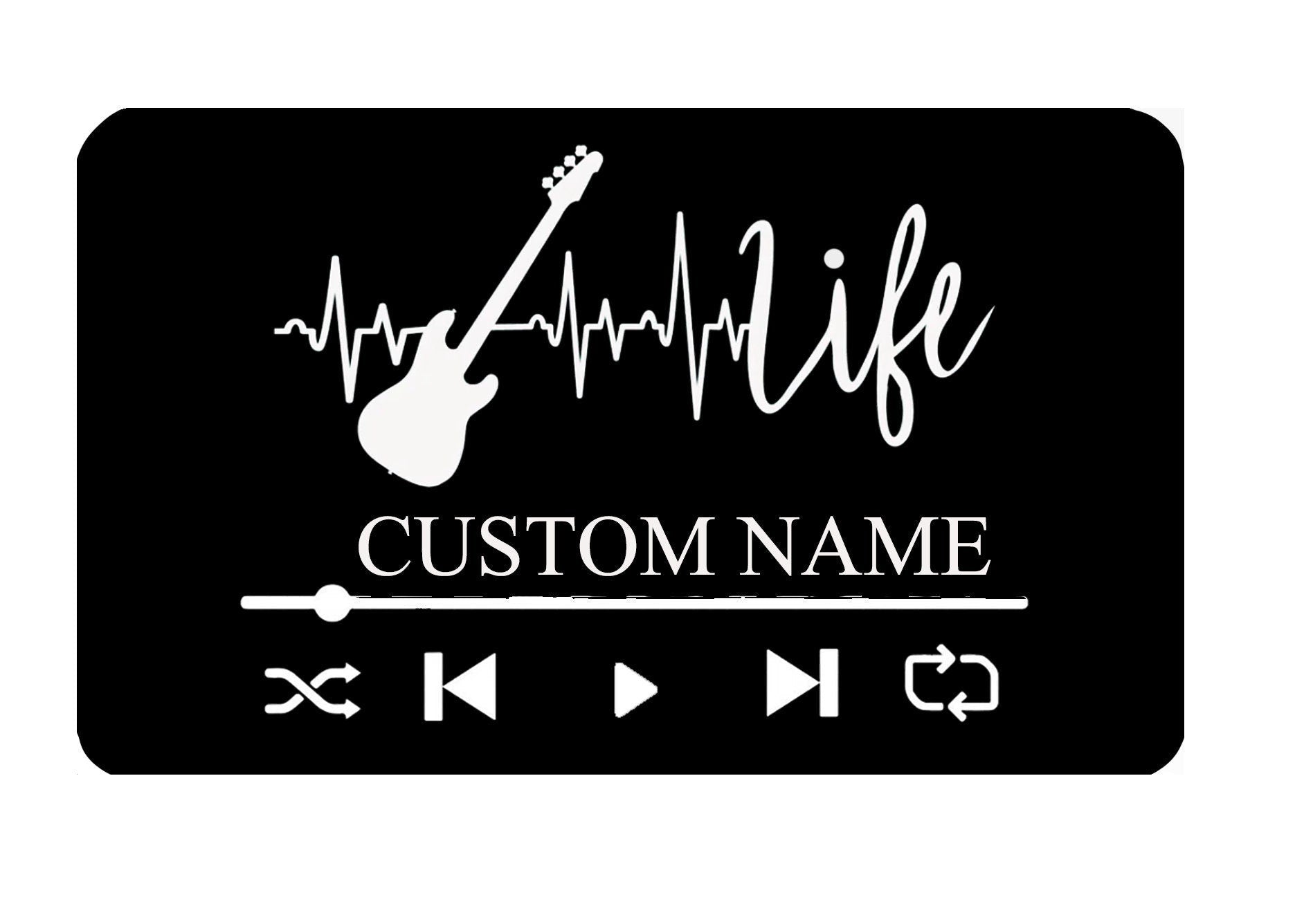 Custom Music Player Metal Sign,Guitar Wall Art,Guitar Decor,Guitar Wall Hanging For Music Room Decor,Guitar Studio Name Decor,Music is Life