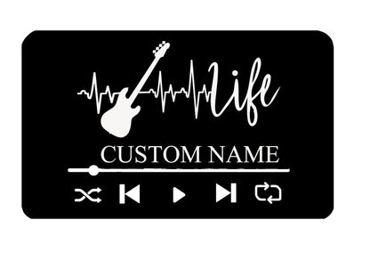 Custom Music Player Metal Sign,Guitar Wall Art,Guitar Decor,Guitar Wall Hanging For Music Room Decor,Guitar Studio Name Decor,Music is Life