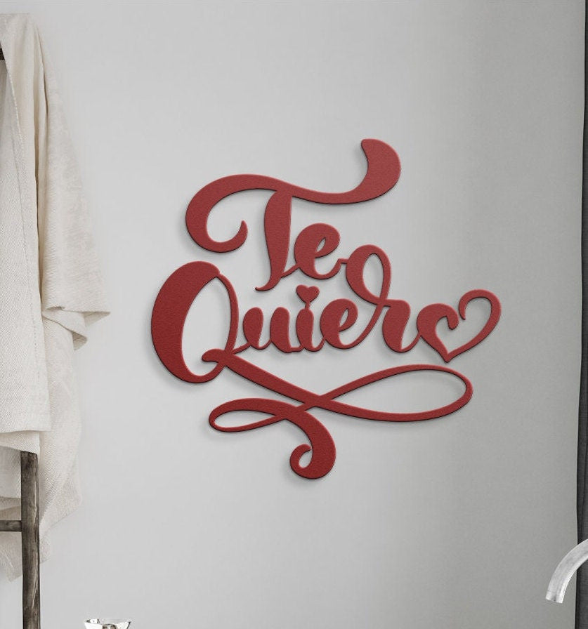 Te Quiero Metal Sign, Spanish Love Metal Sign, Valentines Metal Wall Art, I Love You Metal Sign, Large Metal Wall Art