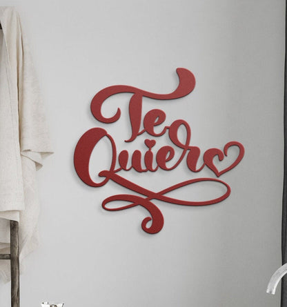 Te Quiero Metal Sign, Spanish Love Metal Sign, Valentines Metal Wall Art, I Love You Metal Sign, Large Metal Wall Art