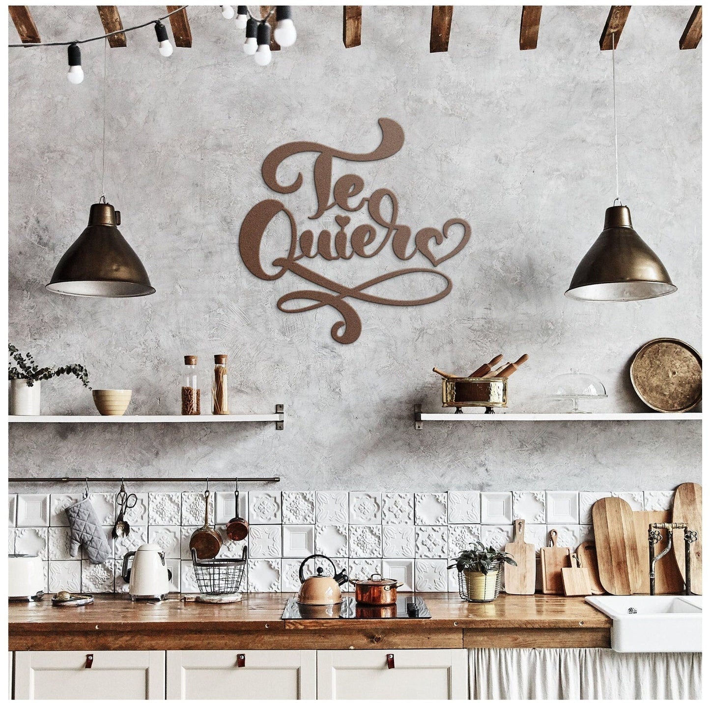 Te Quiero Metal Sign, Spanish Love Metal Sign, Valentines Metal Wall Art, I Love You Metal Sign, Large Metal Wall Art