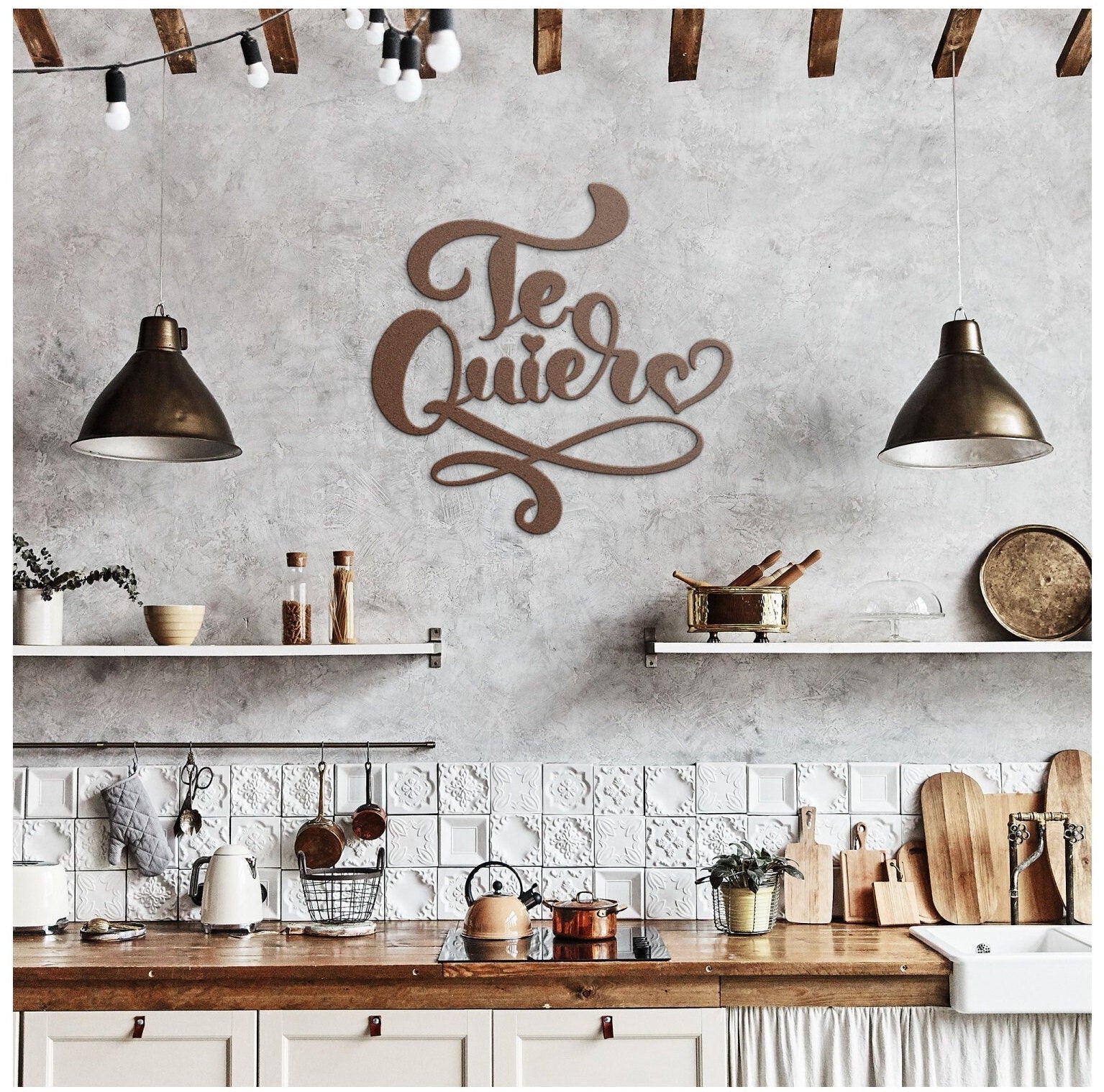 Te Quiero Metal Sign, Spanish Love Metal Sign, Valentines Metal Wall Art, I Love You Metal Sign, Large Metal Wall Art