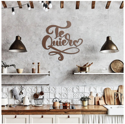 Te Quiero Metal Sign, Spanish Love Metal Sign, Valentines Metal Wall Art, I Love You Metal Sign, Large Metal Wall Art