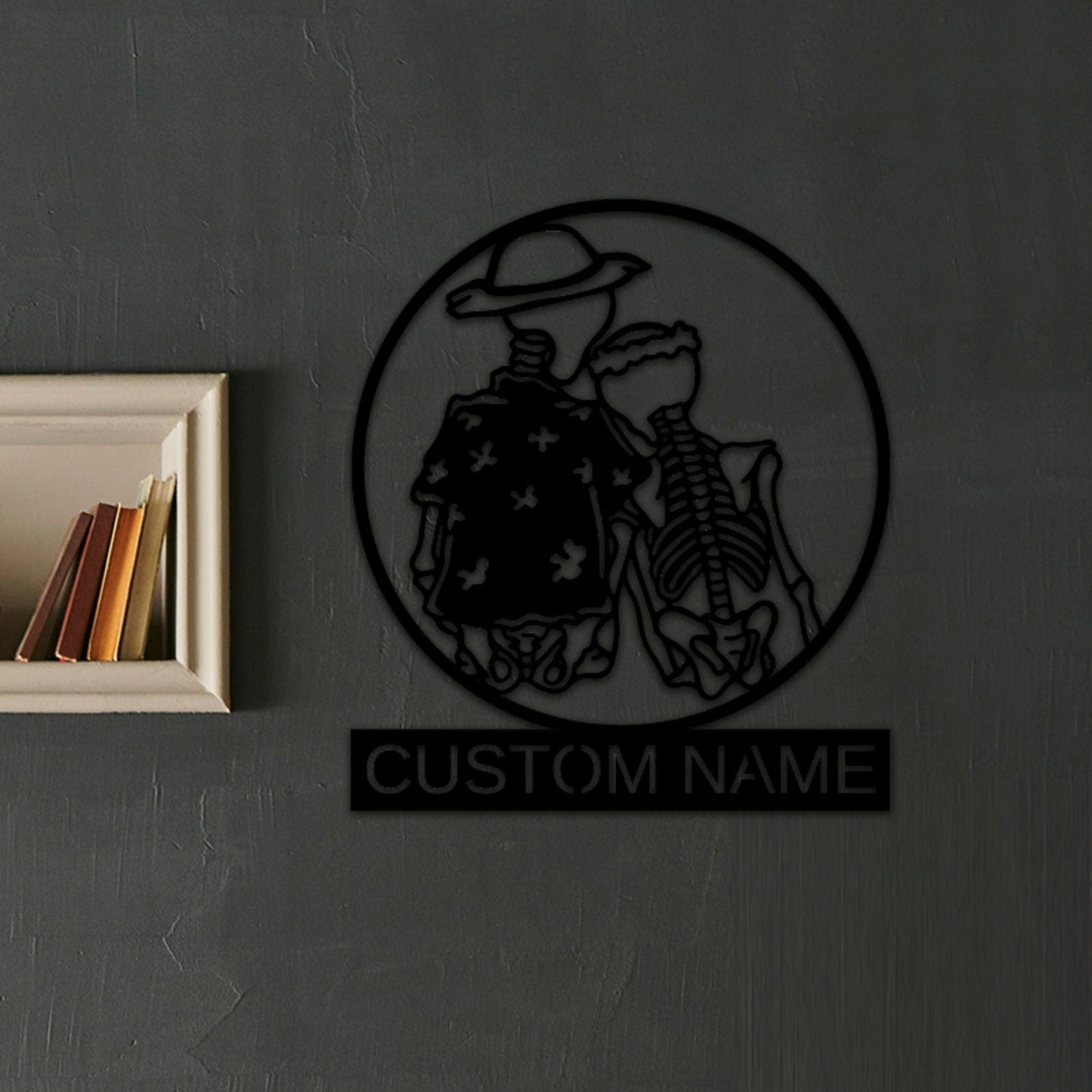 Sugar Skull Sign, Skull Lover Sign, Custom Skull Name Sign, Personalized Wall Art, Room Decoration, Indoor decor, Skull Wall Decor