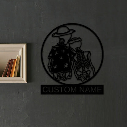 Sugar Skull Sign, Skull Lover Sign, Custom Skull Name Sign, Personalized Wall Art, Room Decoration, Indoor decor, Skull Wall Decor