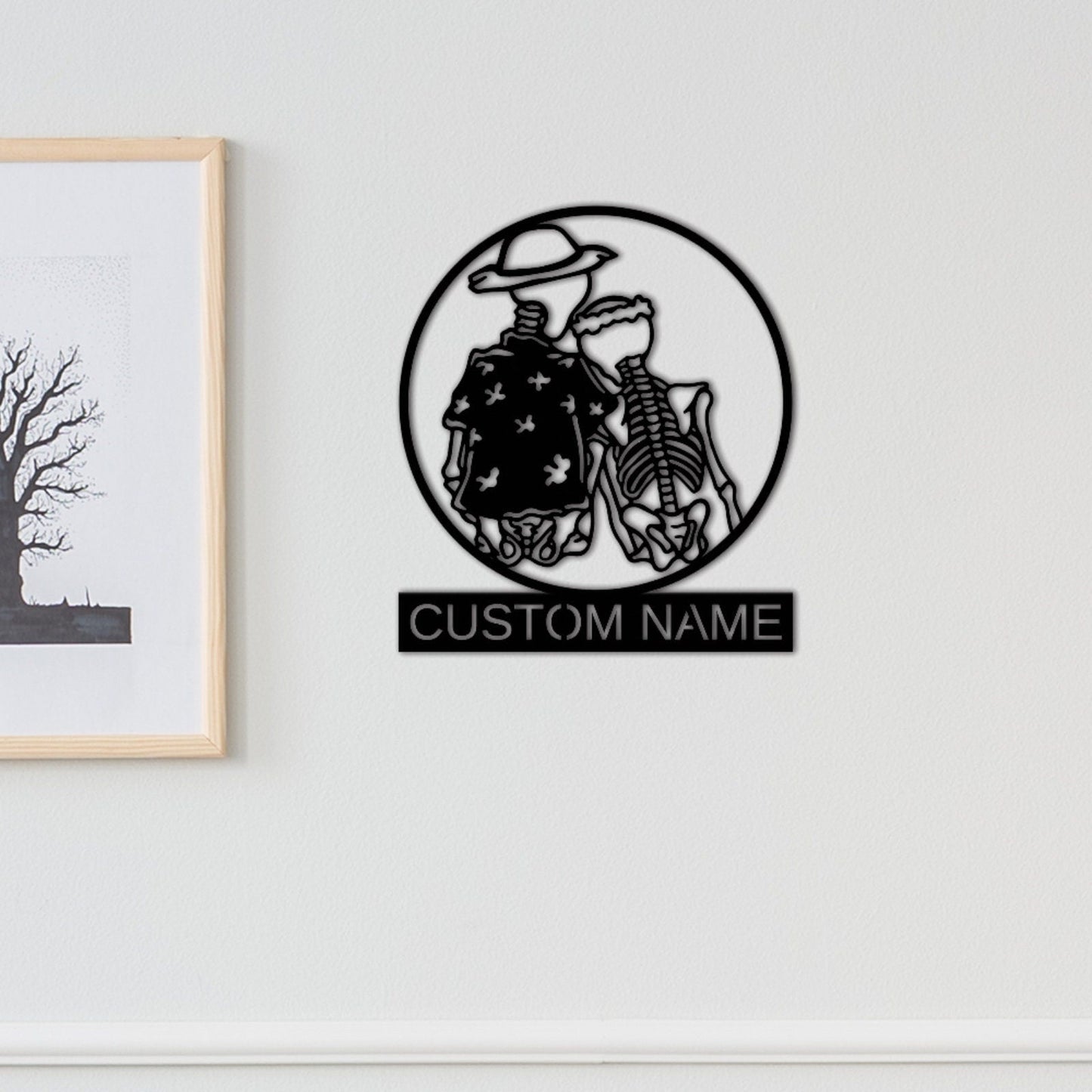 Sugar Skull Sign, Skull Lover Sign, Custom Skull Name Sign, Personalized Wall Art, Room Decoration, Indoor decor, Skull Wall Decor