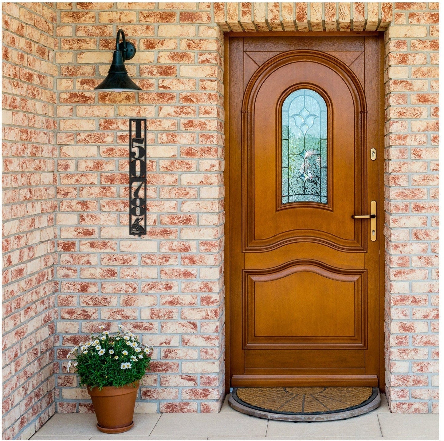 Custom Metal Address Sign, Vertical Address Sign, House Numbers Metal Sign, Rabbit Address Sign, Bunny Metal Address Plaque, Large Sign